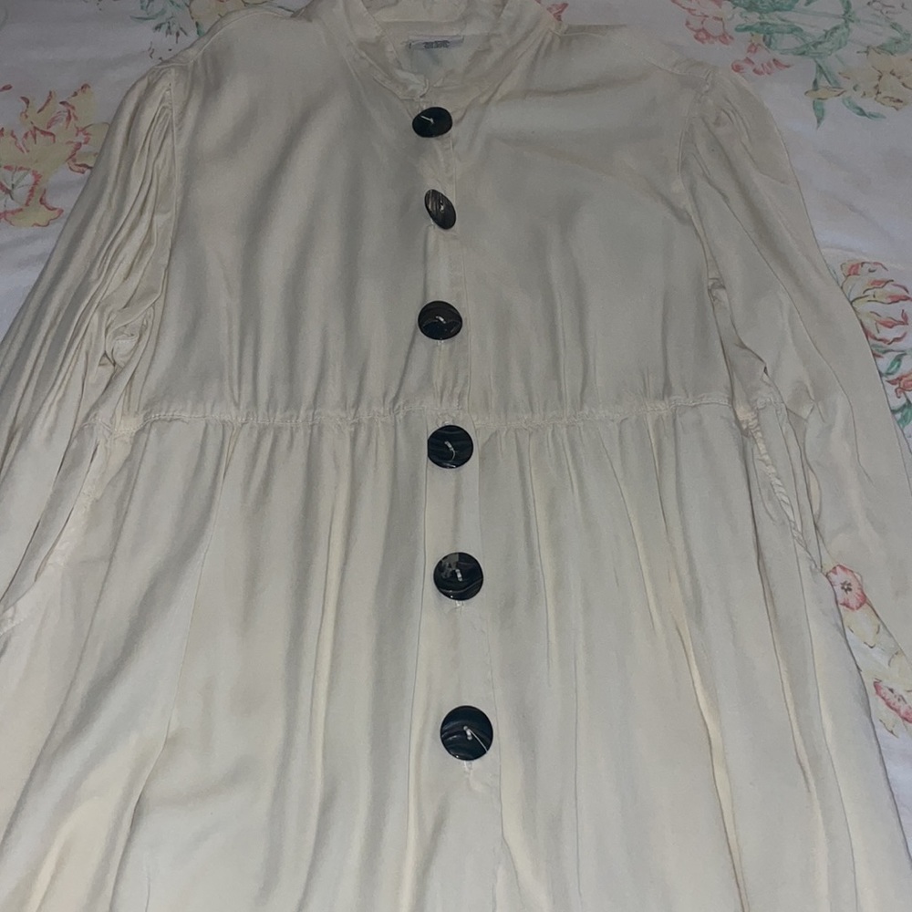 White tencel tunic top